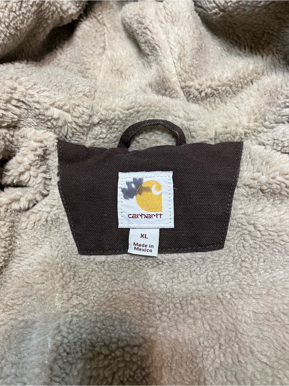 Carhartt coat Sierra Duck coat sherpa lined American flag patch size XL - Picture 4 of 11